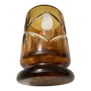 Vintage Amber – To~clear Could Pedestal Lowball Glass