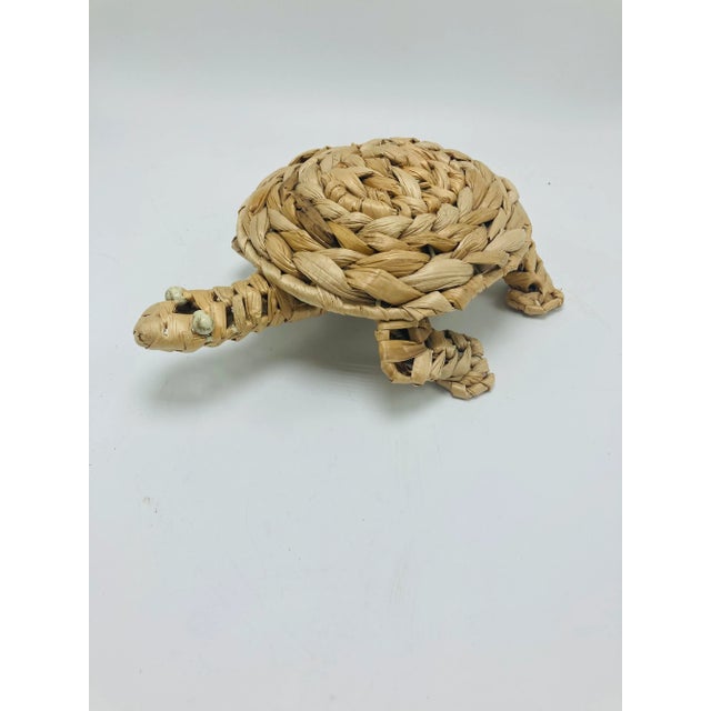 Tan Vintage Wicker Sea Turtle For Sale - Image 8 of 8