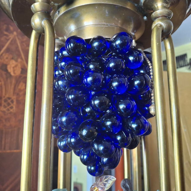 Late 19th Century 19thc Art Nouveau Monumental Bronze & Brass With Quartz Grape Cluster Bounty 9 Light Chandelier For Sale - Image 5 of 18