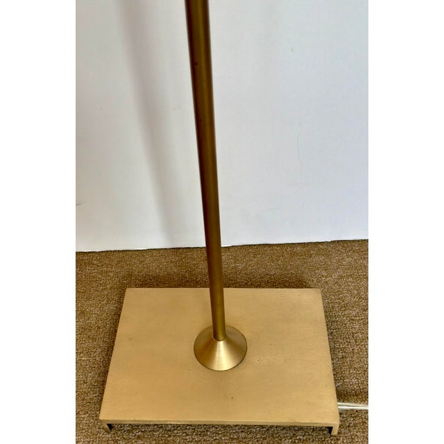 Baker Furniture Company Baker Modern Satin Brass Floor Lamp Prototype For Sale - Image 4 of 5