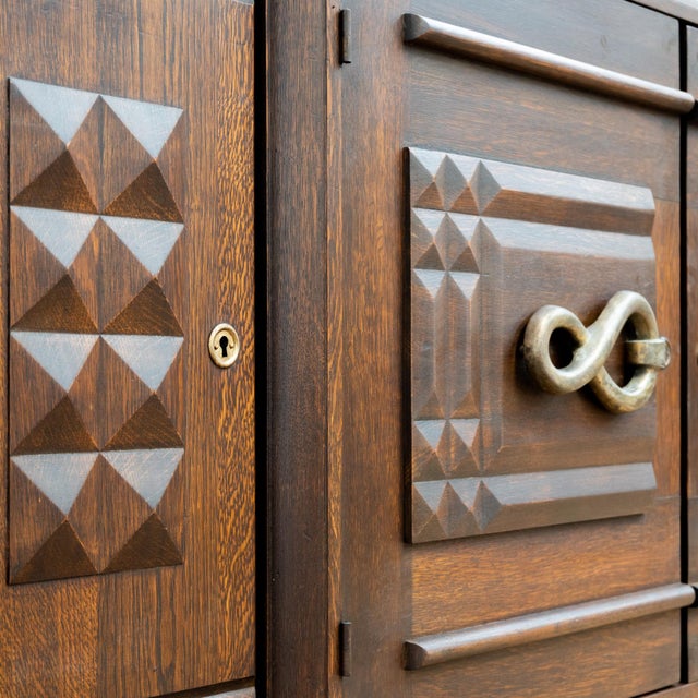 Vintage French Oak Sideboard, 1930s For Sale - Image 6 of 9