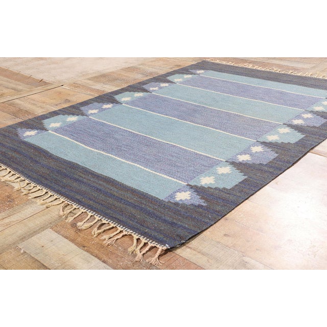 Textile Vintage Scandinavian Swedish Röllakan Rug - 04'06 X 06'07 For Sale - Image 7 of 9