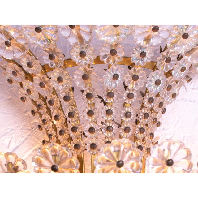 Austrian Wall Sconces with Crystal Flowers & Brass by Emil Stejnar for Rupert Nikoll, Vienna, 1950s, Set of 2 For Sale - Image 6 of 10
