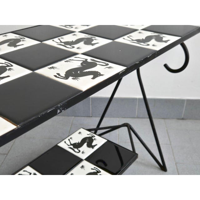 Vintage Ceramic Side Table with Horse Motif, 1950s For Sale - Image 12 of 15