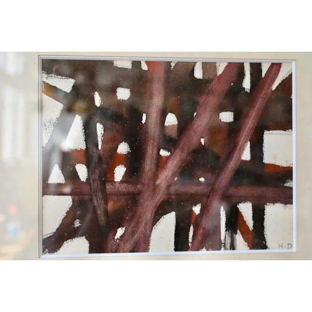 H. Doll, Composition, 1970s, Artwork on Paper, Framed For Sale - Image 3 of 8