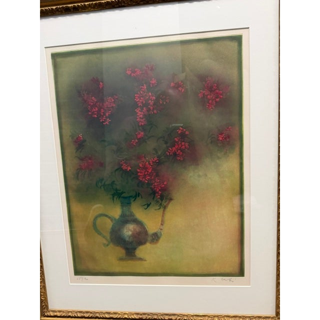 Estate art sale at 1994 price. "La Thiere" title by Kaiko Moti, edition 65/120 using Aquatint Etching. Produced in 1974....