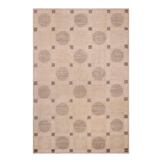 Boho Chic Gabbeh Tan/Green Wool Rug - 9'9'' X 14'0'' For Sale
