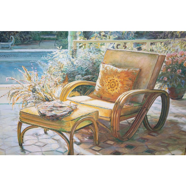 Contemporary Peter Ho – (B1953) – Palm Beach Patio Garden - 45" H X 55" H - Oil on Canvas For Sale - Image 3 of 5