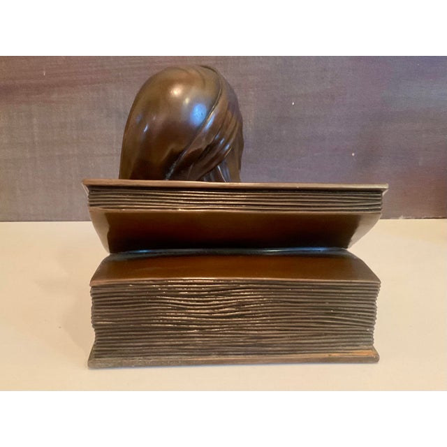 Bronze Dante Alighieri Bust on Book Sculpture For Sale - Image 9 of 10