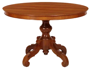 20th-Century Baroque Round Walnut Veneer Table