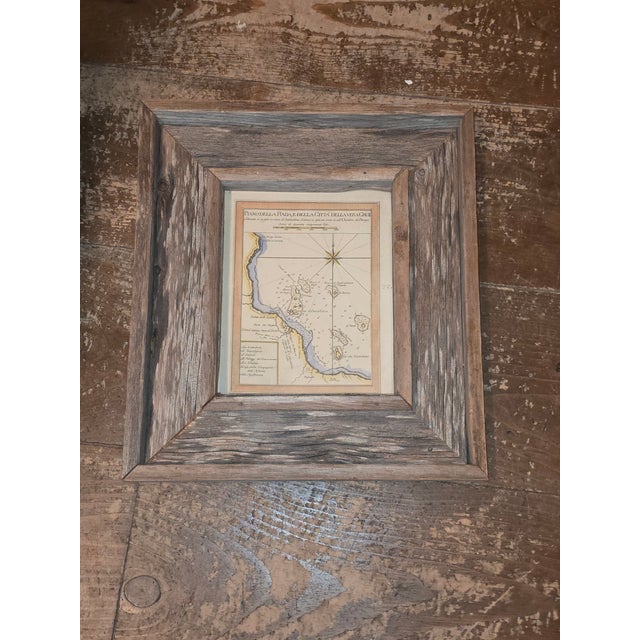 Hand Colored 18th C Map of Vera Cruz Mexico in Rustic Ranch Frame For Sale - Image 4 of 12