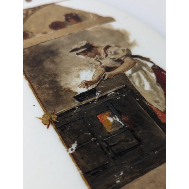 Late 19th Century Luis Taberner y Montalvo, Menu Plate, Madrid, Spain, 1896, Oil on Porcelain For Sale - Image 5 of 9