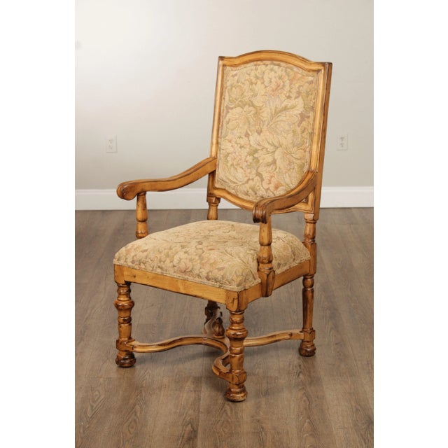 French French Louis XIV Style Pair of Carved Frame Fauteuil Armchairs For Sale - Image 3 of 12