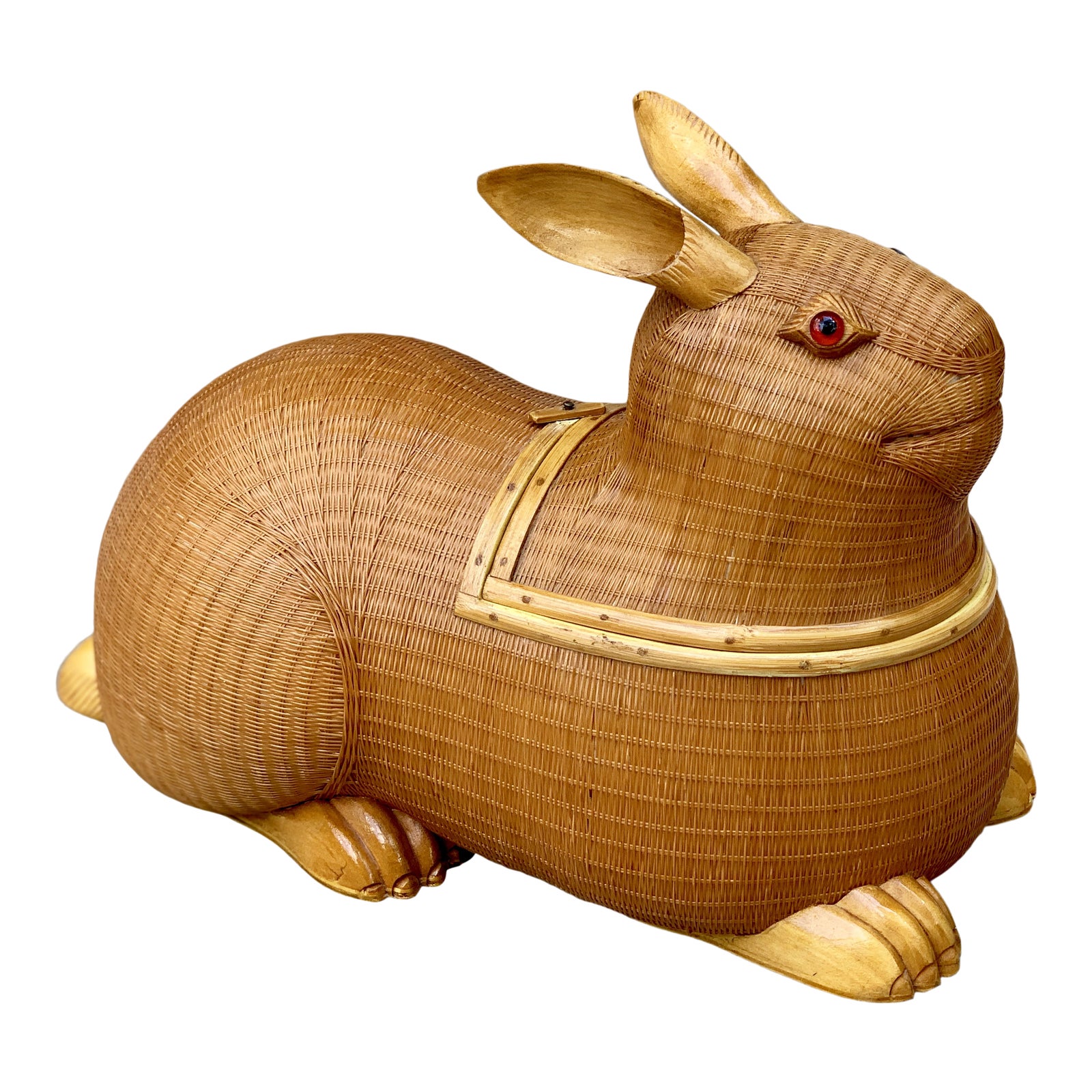 Vintage Shanghai Handicrafts Wicker Rabbit Basket Chairish