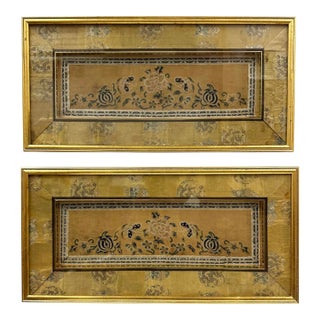 Late 19th Century Pair of Framed Antique Chinese Silk Embroidery Panels For Sale