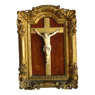 French Crucifix Gilded Frame 1700 Hundreds For Sale