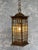 Bronze Spanish Gilt Metal Lantern With Textured Glass For Sale - Image 8 of 12