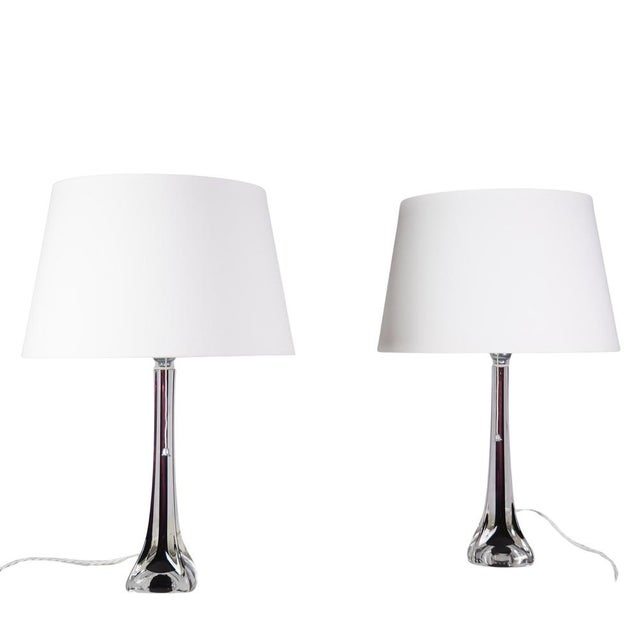 Moulded Glass Table Lamps by Paul Kedelv for Flygsfors, 1950s, Set of 2 For Sale - Image 12 of 12
