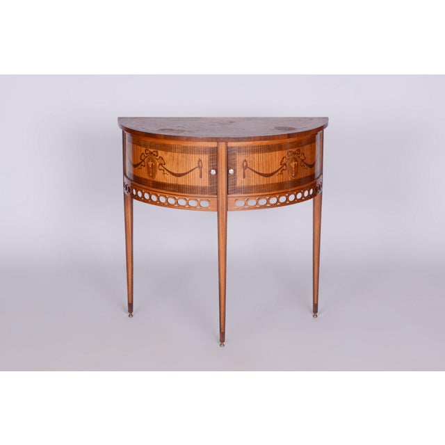 Biedermeier Side Table in Walnut and Maple Marquetry, 1850s For Sale - Image 12 of 12