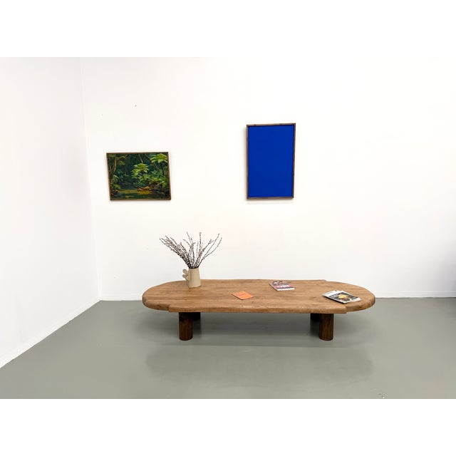 Vintage Oval Coffee Table in Oak, 1950s For Sale - Image 3 of 18