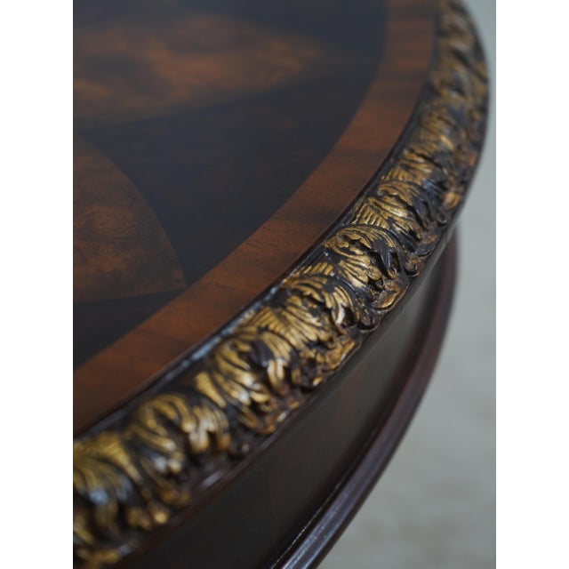 Maitland Smith Round Inlaid Mahogany Center Table For Sale - Image 11 of 15