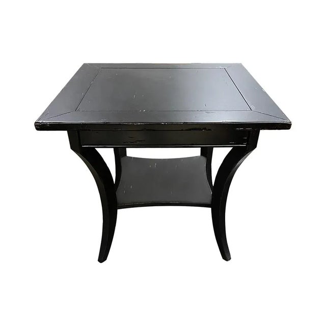 30"W x 30'D × 26'H Wood Top Antique Black Finish