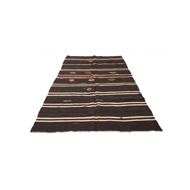 Mid-Century Modern Vintage Turkish Decorative Kilim Rug - 5`6″ X 9`10″ For Sale - Image 3 of 6