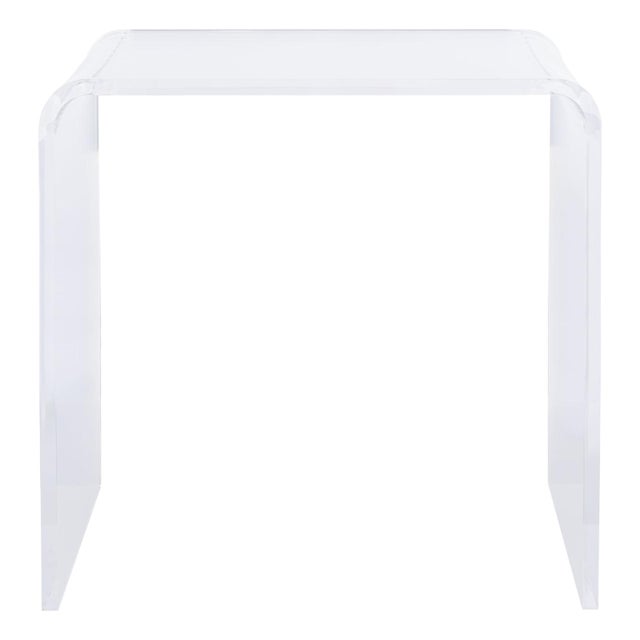 Pryor Acrylic Side Table in Clear For Sale