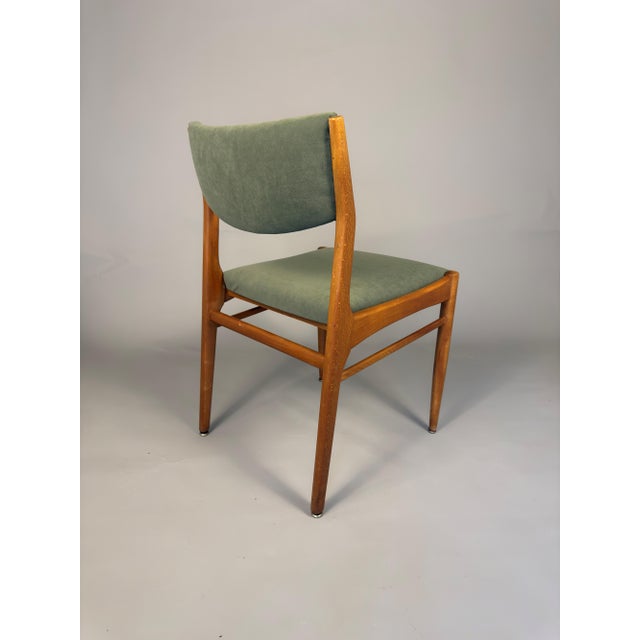 Wood Vintage Scandinavian Dining Chairs in Beech and Green Upholstery, Set of 4 For Sale - Image 7 of 12