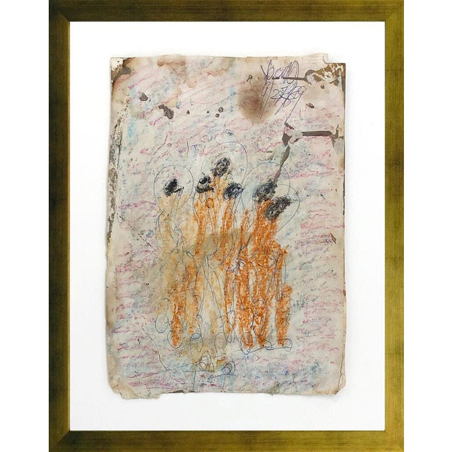 Purvis Young Gathering (Original Mixed Media on Paper), 1989 For Sale