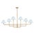 The Polly Chandelier embodies grace and versatility with its six shades, delicately crafted from mist blue linen and sewn...