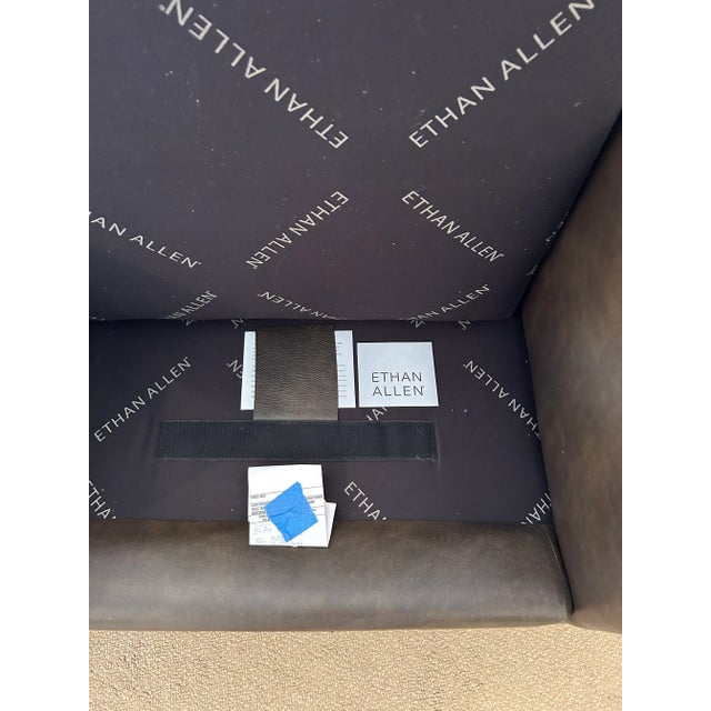 Large Brown Leather Ethan Allen Club Chairs-a Pair For Sale - Image 10 of 10