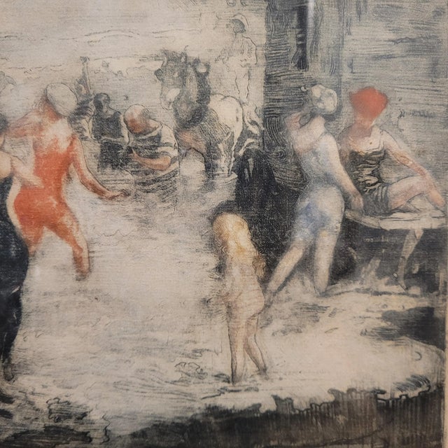 Clement Lambert, Gouache Day at the Beach, 1890s, Paper, Framed For Sale - Image 9 of 16