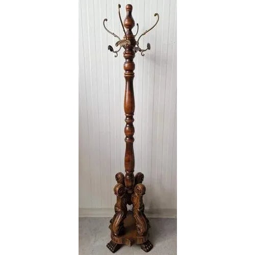 Floor hanger. Wood, brass. France. 1980s. Height 176cm; 43x43cm