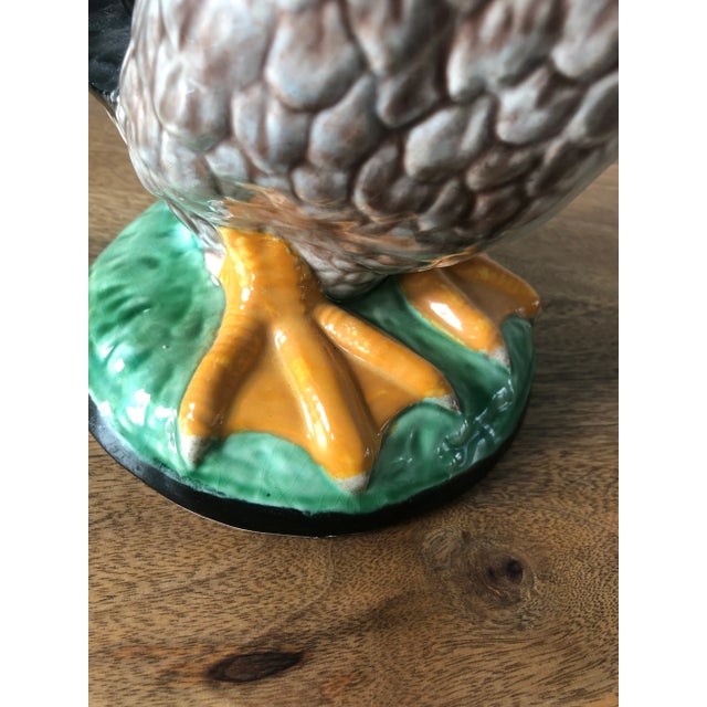 Vintage Bordallo Pinheiro Large Mallard Duck Ewer For Sale - Image 9 of 12