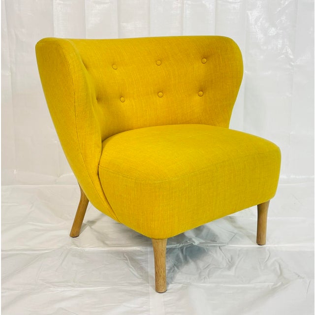 2020s Architectural Lounge Chair in Golden Tweed, Attributed to Decca Furniture LTD For Sale - Image 5 of 16