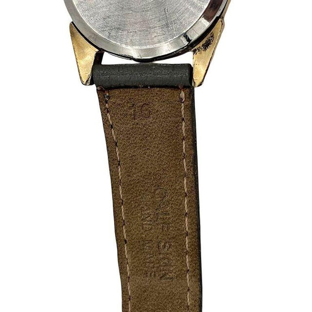 1970s 10k Geneva Sunburst Automatic Swiss Watch W/ Calfskin Band For Sale - Image 11 of 11