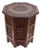 Vintage Solid Wood Hand Carved Folding End Table For Sale