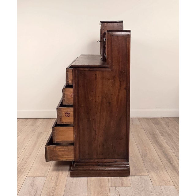 Italian Walnut Baroque Chest, Circa 1780 For Sale - Image 9 of 11