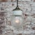 1950s Vintage Industrial Brass Pendant Light in White Porcelain and Clear Glass For Sale - Image 5 of 8