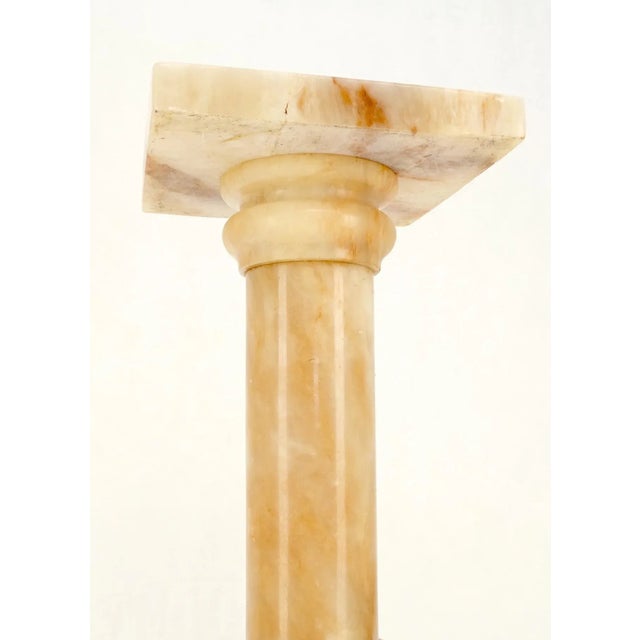 Mid-Century Modern Vintage Round Turned Onyx Pedestal Stand For Sale - Image 3 of 13