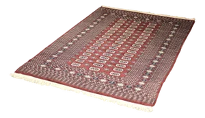 Vintage Red Hand-Woven Oriental Bokhara Rug, 1960s