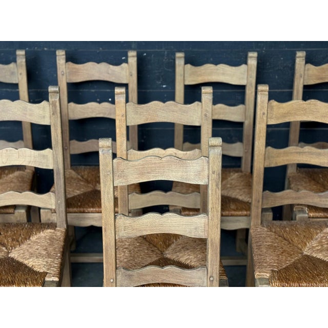 Brown Oak Farmhouse Dining Chairs, 1925, Set of 8 For Sale - Image 8 of 18