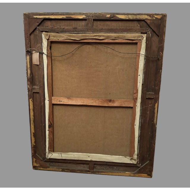 Antique Ornate Gilt Framed Impressionistic Oil Painting on Canvas Landscape Genre Scene Signed For Sale - Image 12 of 12