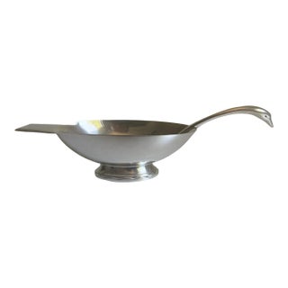 Early 20th Century Christofle Silver Plate Swan Sauce Boat For Sale