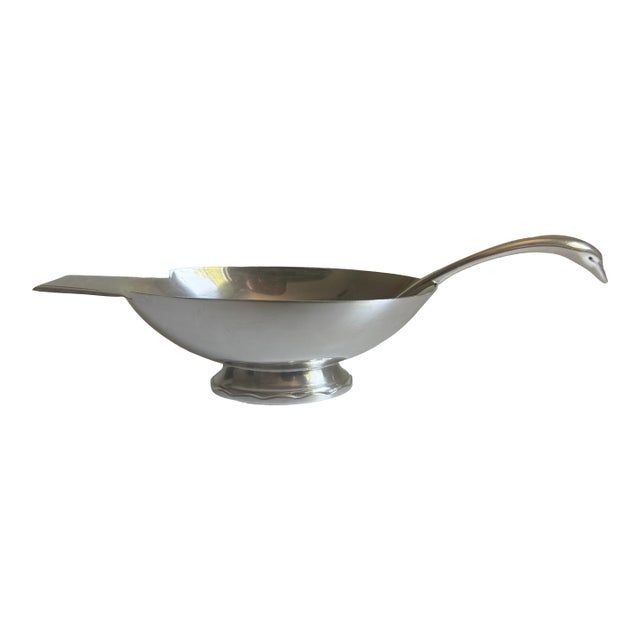 Early 20th Century Christofle Silver Plate Swan Sauce Boat For Sale