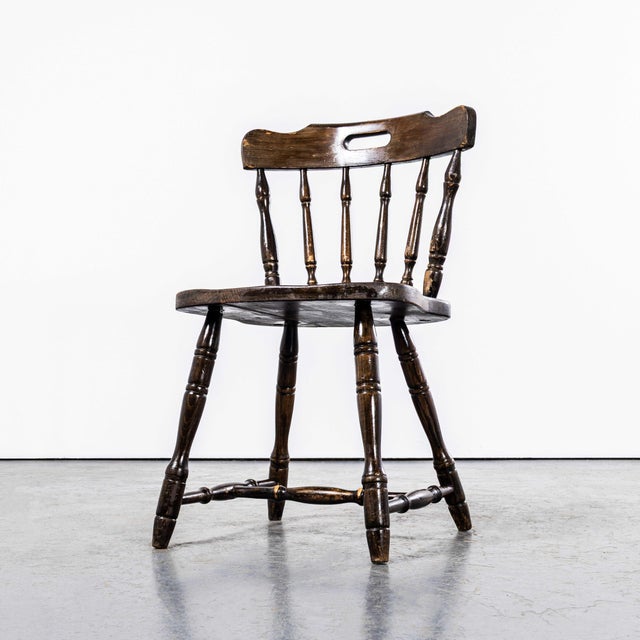 Vintage English Penny Public House Dining Chairs, 1970s, Set of 4 For Sale - Image 3 of 9