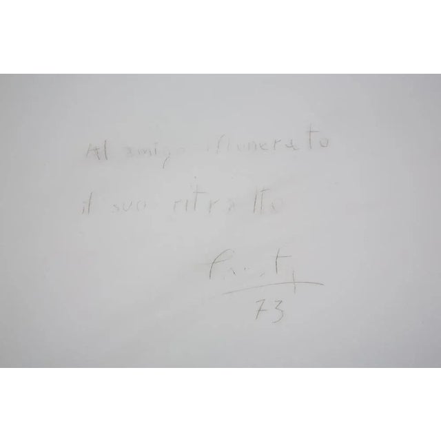 Red Salvador Presta, Portrait of Friend Munerato, 1970s, Acrylic Glass For Sale - Image 8 of 9