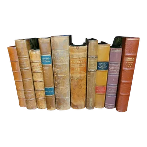 Vintage 1930s Leather Books - Set of 10