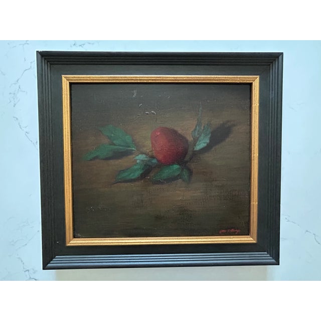 Wood Late 20th Century Red Floral Still Life Oil Painting on Canvas by James Clinton Mumby For Sale - Image 7 of 18